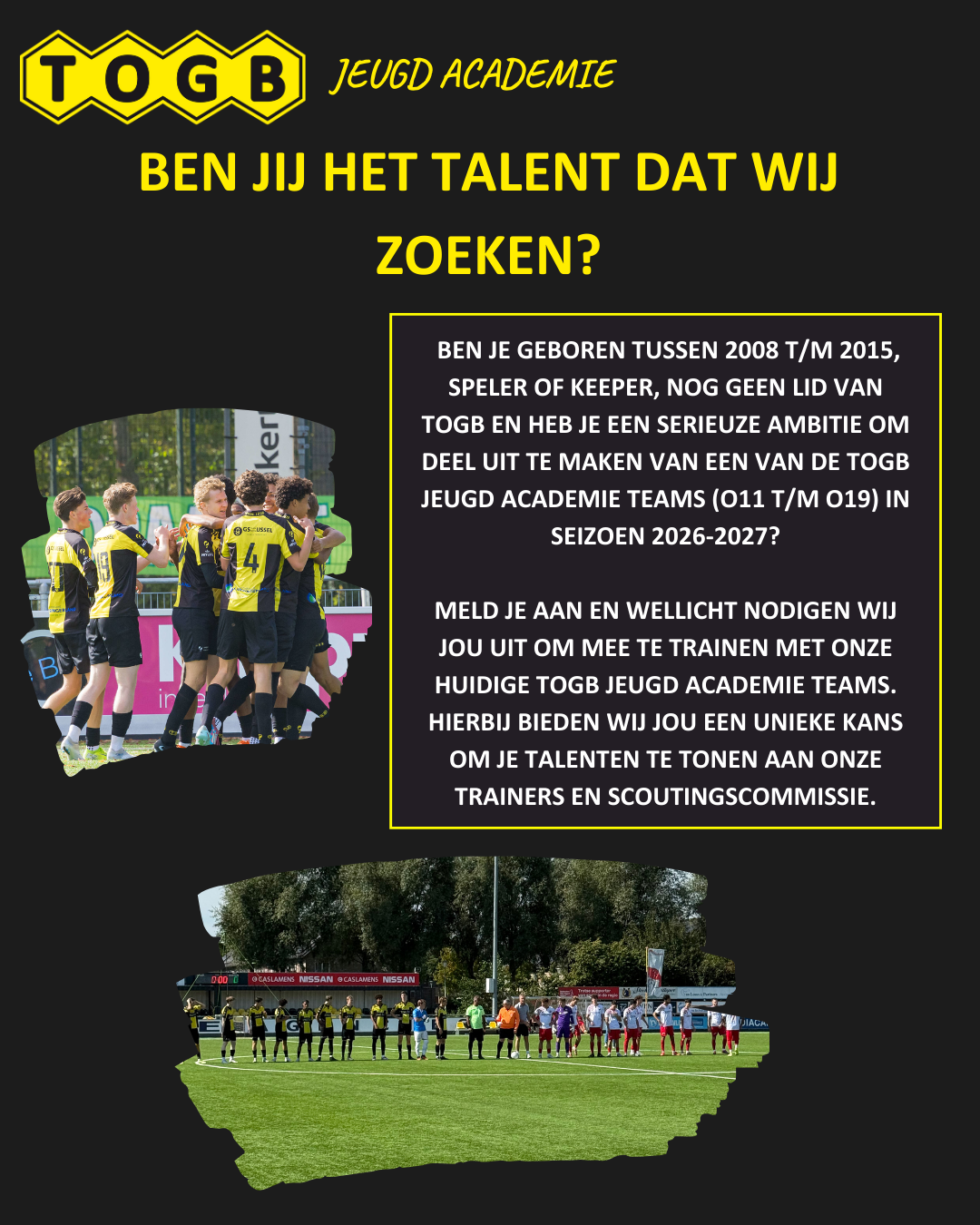 TOGB Talentscouting 2026 - Ben jij het talent dat wij zoeken?