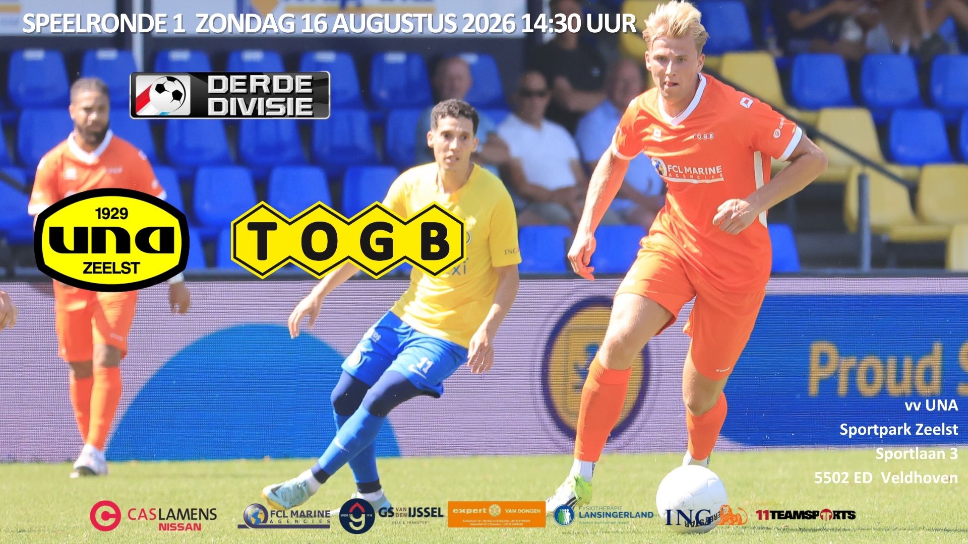 TOGB trapt zondag in derde divisie B af met uitbeurt bij UNA