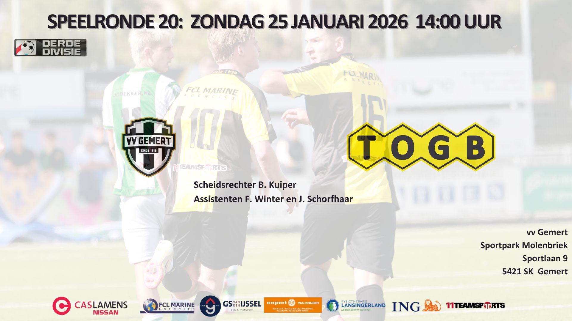 Voorbeschouwing Gemert - TOGB een wedstrijd die nooit saai is