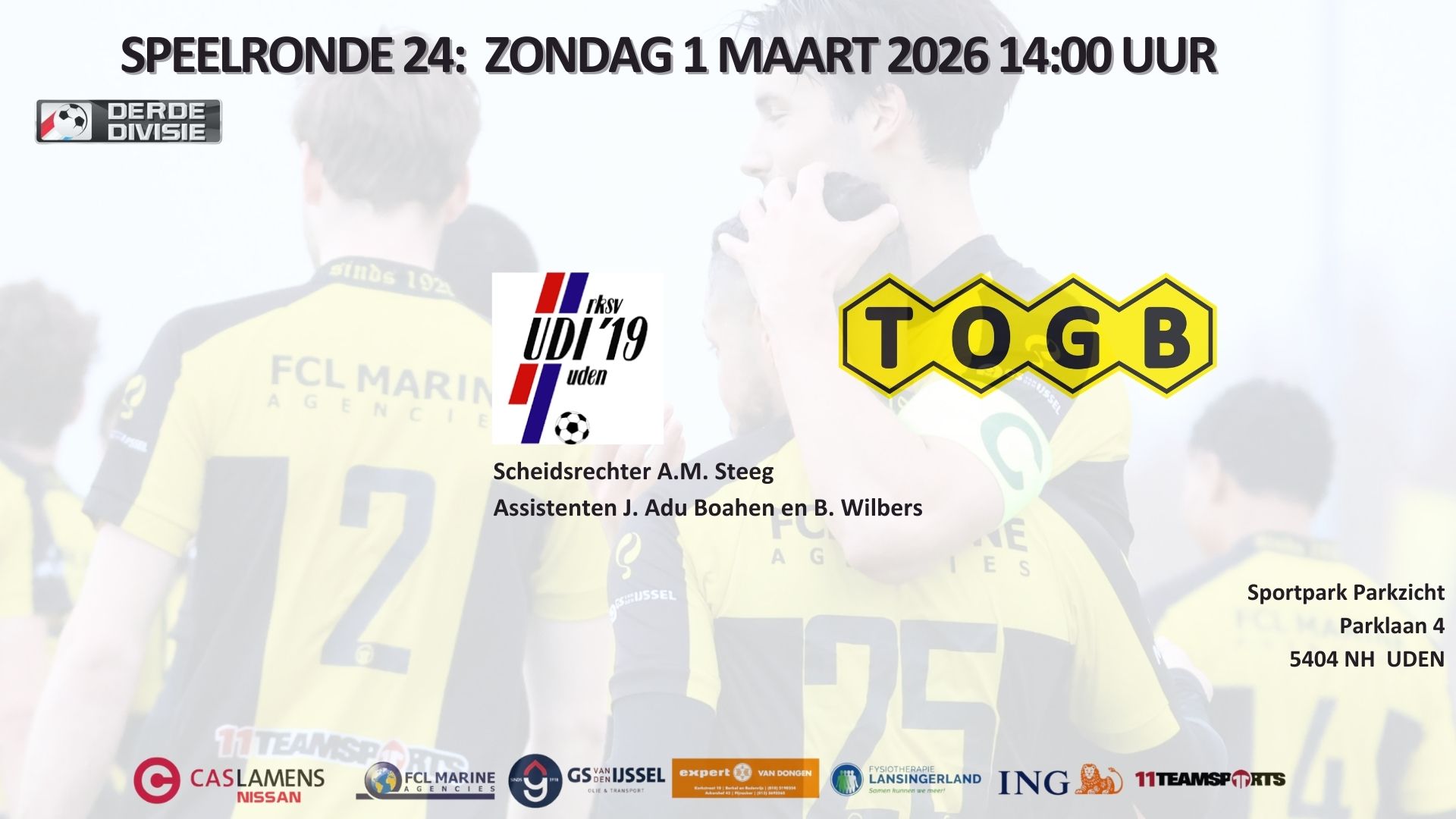 Voorbeschouwing UDI'19-TOGB zondag 1 maart 2026