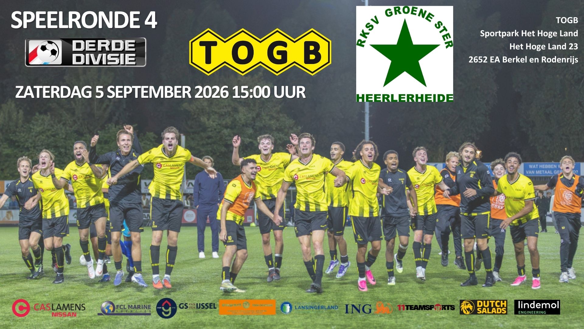 TOGB opzoek naar eerste competitieoverwinning tegen Groene Ster