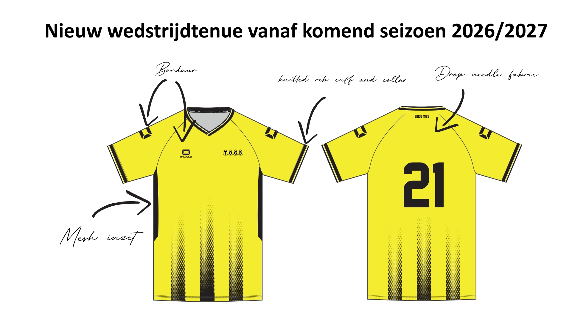 Nieuw wedstrijdtenue TOGB vanaf 2026/2027