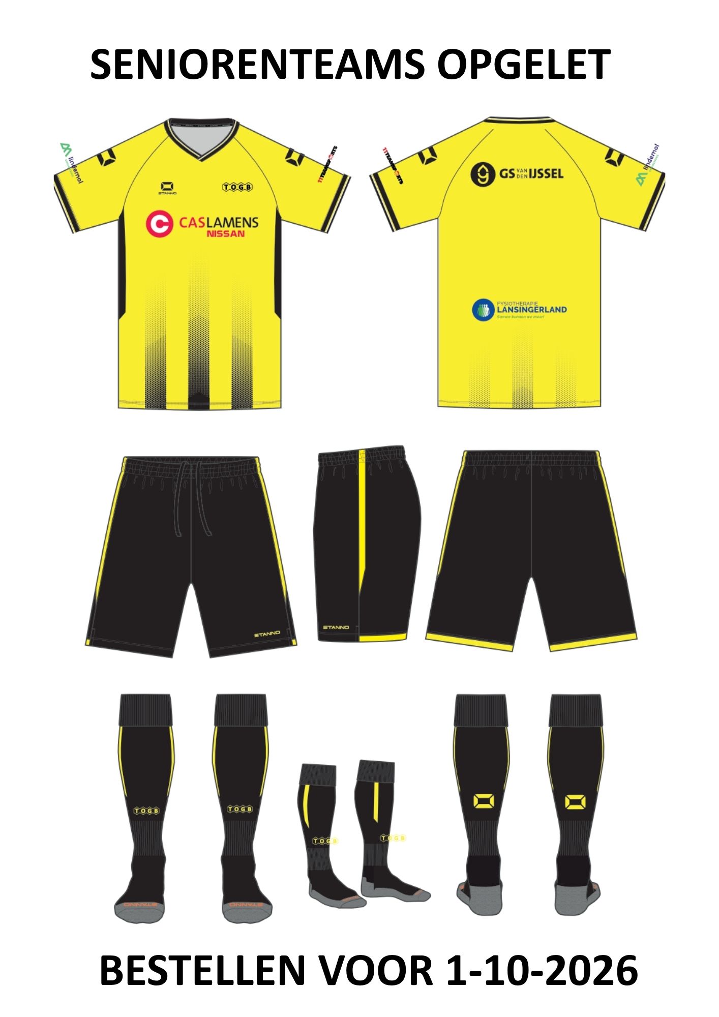 Seniorenteams opgelet: bestel je tenue vóór 1 oktober