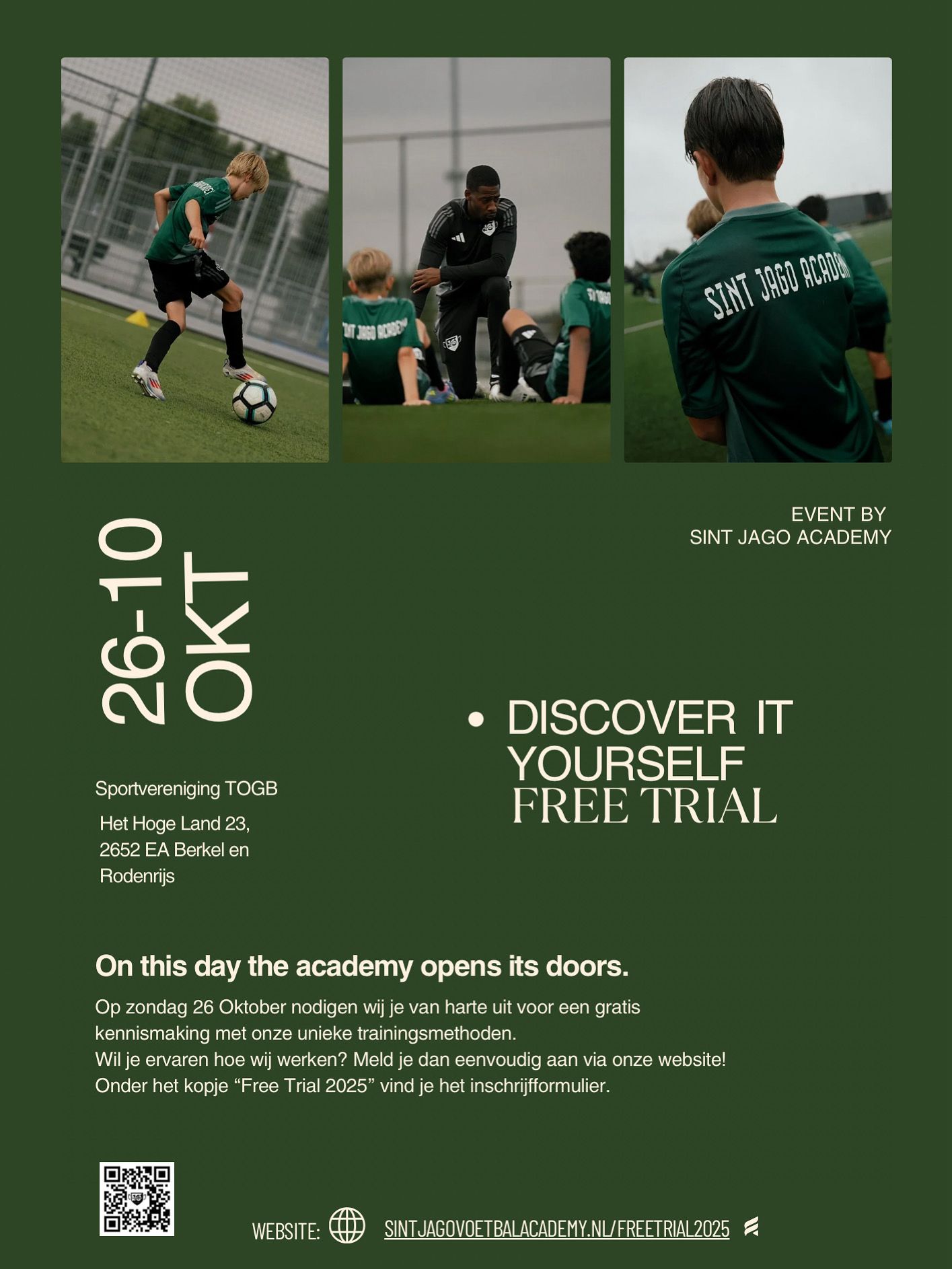 Gratis Kennismakingstraining Sint Jago Academy op 26 oktober 2025