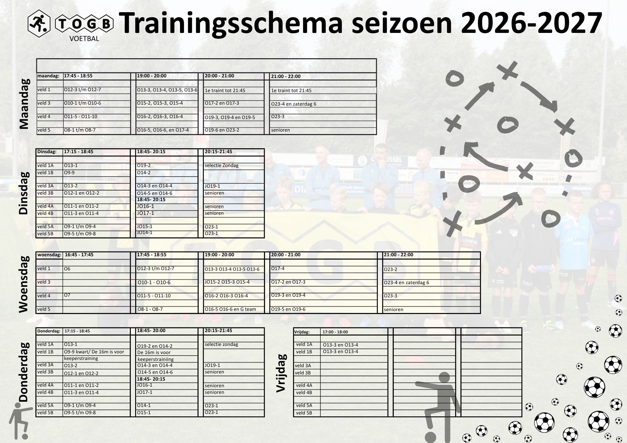 Trainingsschema 2026/2027